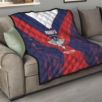 Custom Panama Football Quilt Los Canaleros Harpy Eagle - Wonder Print Shop