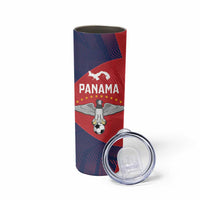Custom Panama Football Skinny Tumbler Los Canaleros Harpy Eagle - Wonder Print Shop