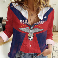 Custom Panama Football Women Casual Shirt Los Canaleros Harpy Eagle - Wonder Print Shop