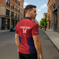 Custom Panama Football Zipper Polo Shirt Los Canaleros Harpy Eagle - Wonder Print Shop