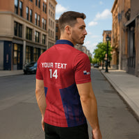 Custom Panama Football Zipper Polo Shirt Los Canaleros Harpy Eagle LT14