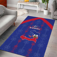 Haiti Football Area Rug Les Grenadiers Veve Vodou Blue - Wonder Print Shop