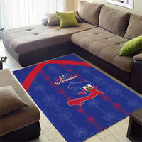 Haiti Football Area Rug Les Grenadiers Veve Vodou Blue - Wonder Print Shop