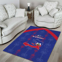 Haiti Football Area Rug Les Grenadiers Veve Vodou Blue - Wonder Print Shop