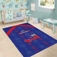 Haiti Football Area Rug Les Grenadiers Veve Vodou Blue - Wonder Print Shop