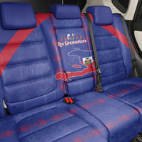 Haiti Football Back Car Seat Cover Les Grenadiers Veve Vodou Blue - Wonder Print Shop