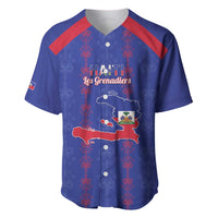 Custom Haiti Football Baseball Jersey Les Grenadiers Veve Vodou Blue - Wonder Print Shop