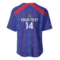 Custom Haiti Football Baseball Jersey Les Grenadiers Veve Vodou Blue - Wonder Print Shop