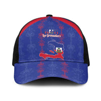 Haiti Football Baseball Net Cap Les Grenadiers Veve Vodou Blue - Wonder Print Shop