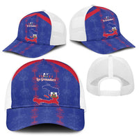 Haiti Football Baseball Net Cap Les Grenadiers Veve Vodou Blue - Wonder Print Shop