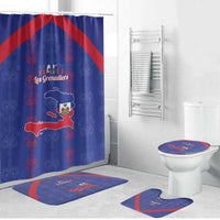 Haiti Football Bathroom Set Les Grenadiers Veve Vodou Blue - Wonder Print Shop