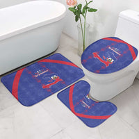 Haiti Football Bathroom Set Les Grenadiers Veve Vodou Blue - Wonder Print Shop