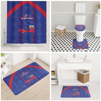 Haiti Football Bathroom Set Les Grenadiers Veve Vodou Blue - Wonder Print Shop