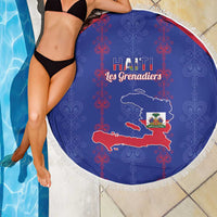 Haiti Football Beach Blanket Les Grenadiers Veve Vodou Blue - Wonder Print Shop