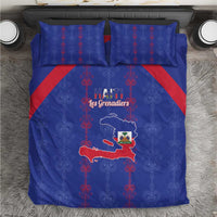 Haiti Football Bedding Set Les Grenadiers Veve Vodou Blue - Wonder Print Shop