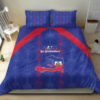 Haiti Football Bedding Set Les Grenadiers Veve Vodou Blue - Wonder Print Shop