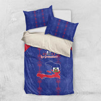 Haiti Football Bedding Set Les Grenadiers Veve Vodou Blue - Wonder Print Shop