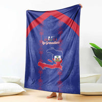 Haiti Football Blanket Les Grenadiers Veve Vodou Blue - Wonder Print Shop
