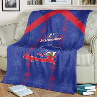 Haiti Football Blanket Les Grenadiers Veve Vodou Blue - Wonder Print Shop