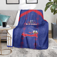 Haiti Football Blanket Les Grenadiers Veve Vodou Blue - Wonder Print Shop