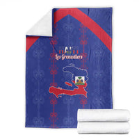 Haiti Football Blanket Les Grenadiers Veve Vodou Blue - Wonder Print Shop
