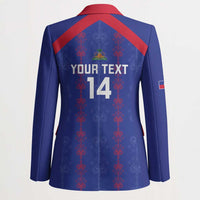 Custom Haiti Football Blazer Les Grenadiers Veve Vodou Blue - Wonder Print Shop