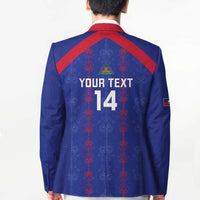 Custom Haiti Football Blazer Les Grenadiers Veve Vodou Blue - Wonder Print Shop