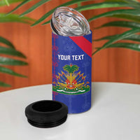 Custom Haiti Football 4 in 1 Can Cooler Tumbler Les Grenadiers Veve Vodou Blue - Wonder Print Shop