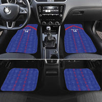 Custom Haiti Football Car Mats Les Grenadiers Veve Vodou Blue - Wonder Print Shop