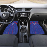 Custom Haiti Football Car Mats Les Grenadiers Veve Vodou Blue - Wonder Print Shop