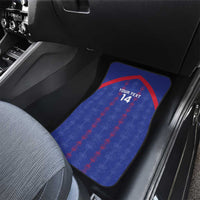 Custom Haiti Football Car Mats Les Grenadiers Veve Vodou Blue - Wonder Print Shop
