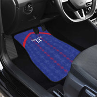 Custom Haiti Football Car Mats Les Grenadiers Veve Vodou Blue - Wonder Print Shop