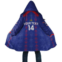 Custom Haiti Football Cloak Les Grenadiers Veve Vodou Blue - Wonder Print Shop