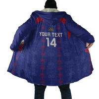 Custom Haiti Football Cloak Les Grenadiers Veve Vodou Blue - Wonder Print Shop