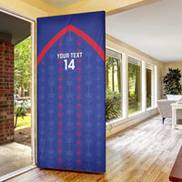 Custom Haiti Football Door Cover Les Grenadiers Veve Vodou Blue - Wonder Print Shop