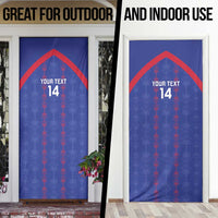 Custom Haiti Football Door Cover Les Grenadiers Veve Vodou Blue - Wonder Print Shop
