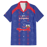 Custom Haiti Football Family Matching Off Shoulder Maxi Dress and Hawaiian Shirt Les Grenadiers Veve Vodou Blue - Wonder Print Shop