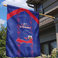 Haiti Football Garden Flag Les Grenadiers Veve Vodou Blue - Wonder Print Shop
