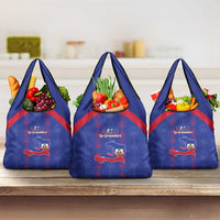 Haiti Football Grocery Bag Les Grenadiers Veve Vodou Blue - Wonder Print Shop