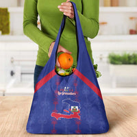 Haiti Football Grocery Bag Les Grenadiers Veve Vodou Blue - Wonder Print Shop