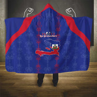 Haiti Football Hooded Blanket Les Grenadiers Veve Vodou Blue - Wonder Print Shop