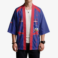 Custom Haiti Football Kimono Les Grenadiers Veve Vodou Blue - Wonder Print Shop