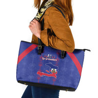 Haiti Football Leather Tote Bag Les Grenadiers Veve Vodou Blue - Wonder Print Shop