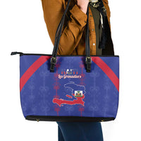 Haiti Football Leather Tote Bag Les Grenadiers Veve Vodou Blue - Wonder Print Shop