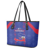 Haiti Football Leather Tote Bag Les Grenadiers Veve Vodou Blue - Wonder Print Shop