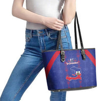 Haiti Football Leather Tote Bag Les Grenadiers Veve Vodou Blue - Wonder Print Shop