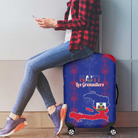 Haiti Football Luggage Cover Les Grenadiers Veve Vodou Blue - Wonder Print Shop