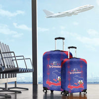 Haiti Football Luggage Cover Les Grenadiers Veve Vodou Blue - Wonder Print Shop