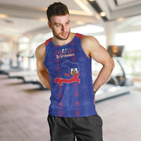 Custom Haiti Football Men Tank Top Les Grenadiers Veve Vodou Blue - Wonder Print Shop