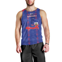 Custom Haiti Football Men Tank Top Les Grenadiers Veve Vodou Blue - Wonder Print Shop